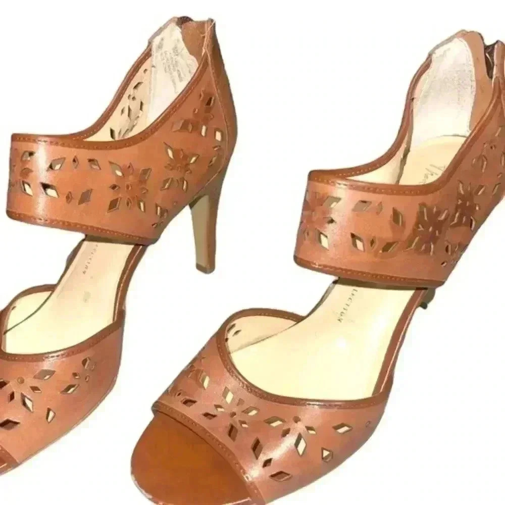 FRANCO SARTO LEATHER ANKLE STRAP SANDALS - Picture 6 of 9
